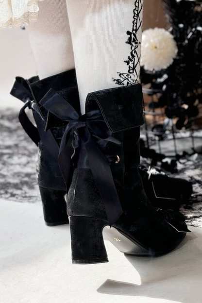 Retro Sweet Ribbon Lolita Short Boots