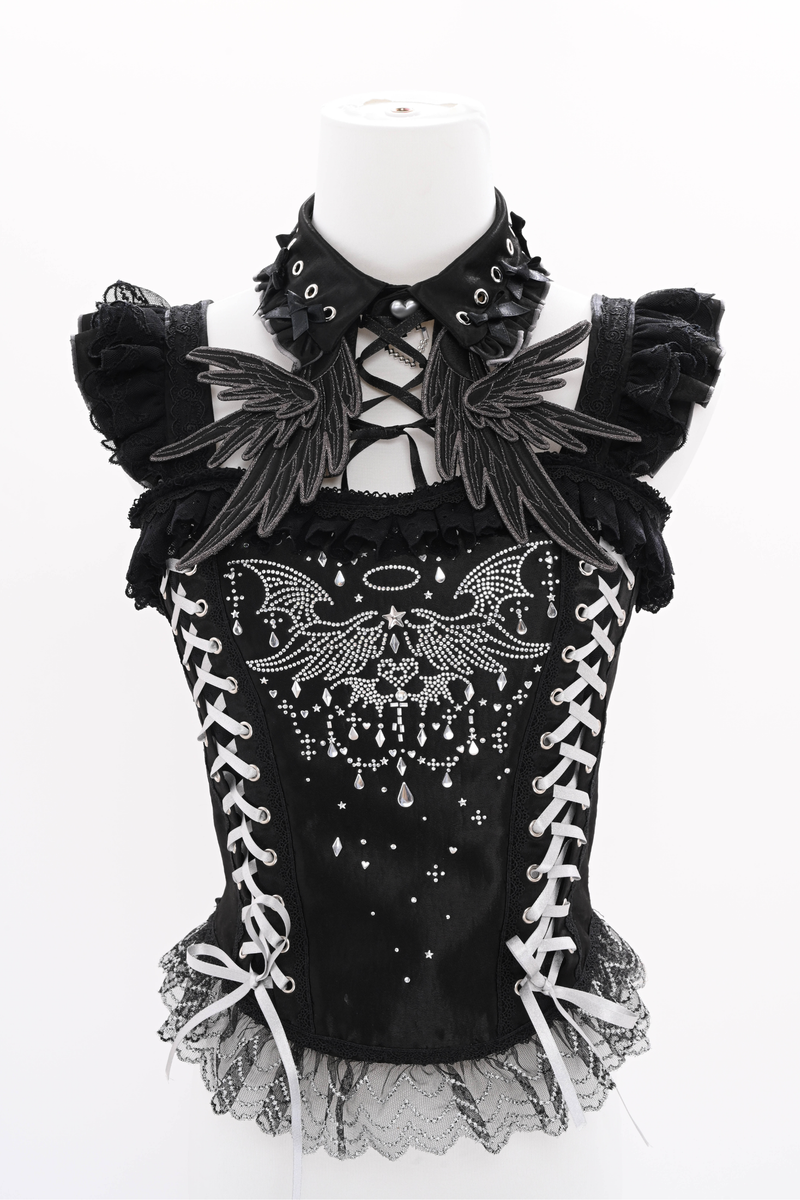 Metallic Angel Rhinestone Top