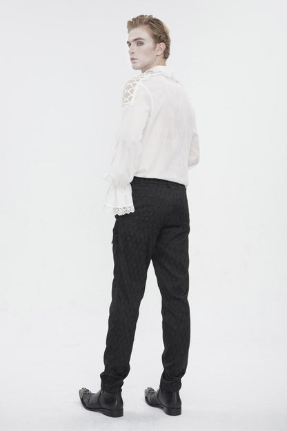 White Ruffled Collar Puff Sleeved Gothic Shirt