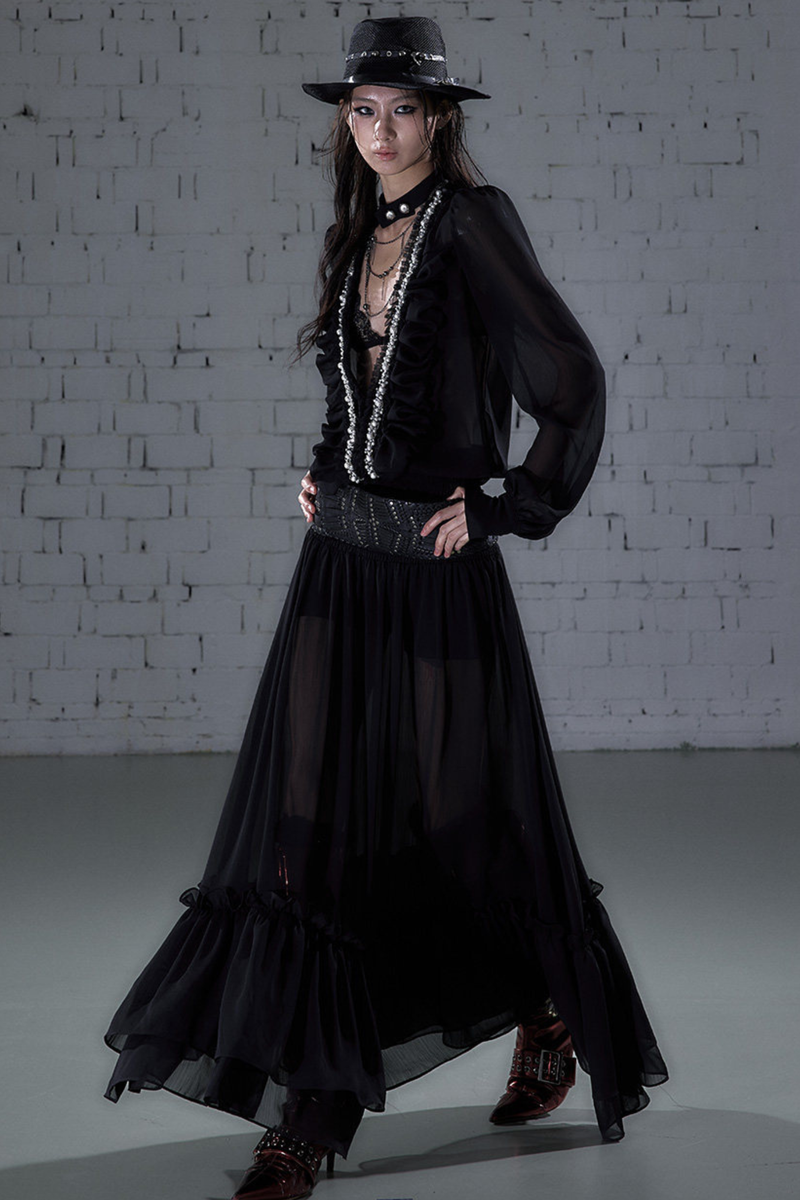 Modern Chiffon Y2k Long Dress