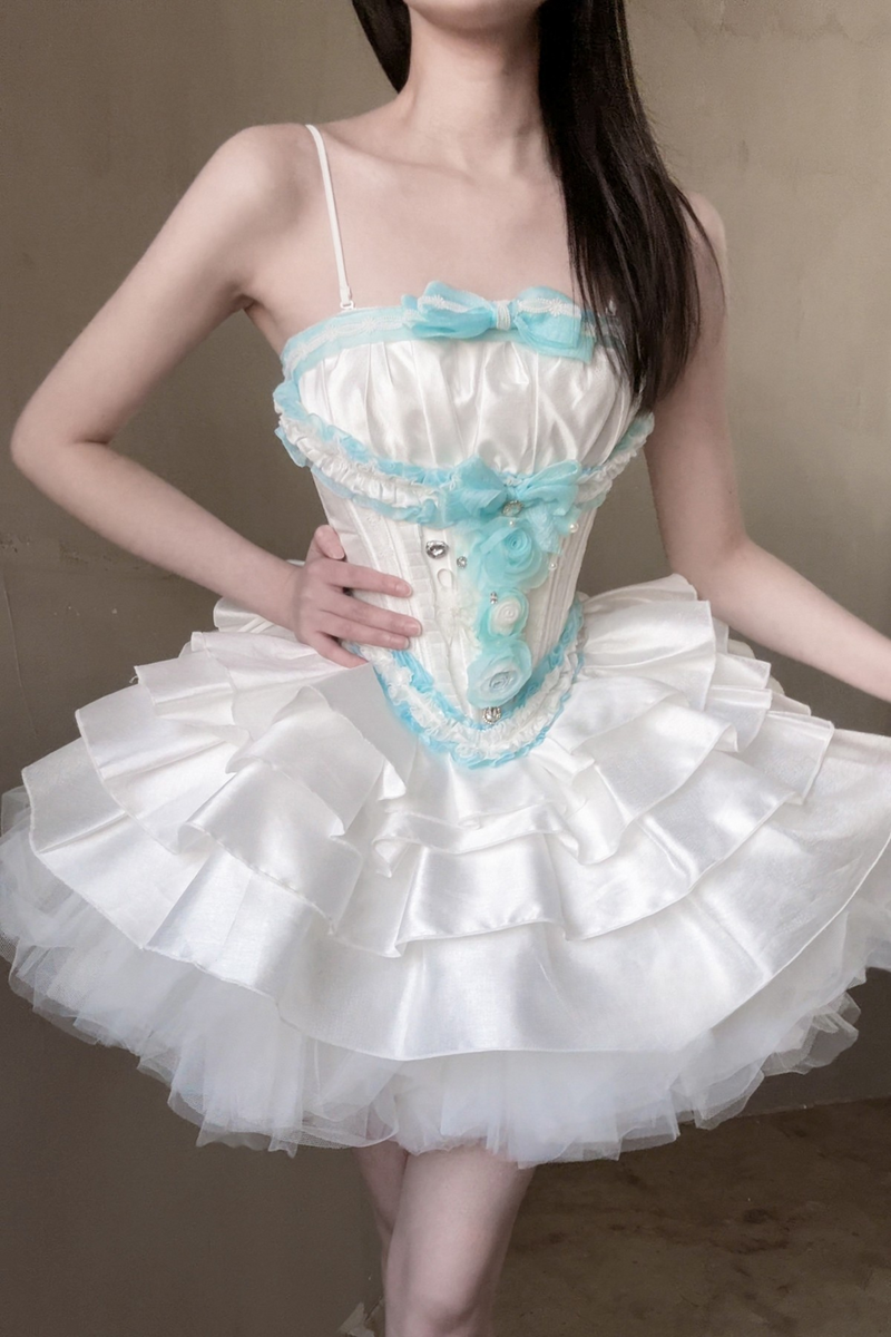 [pre-order] Paraiba Tourmaline Rose Long Tail Beauty Dress Set