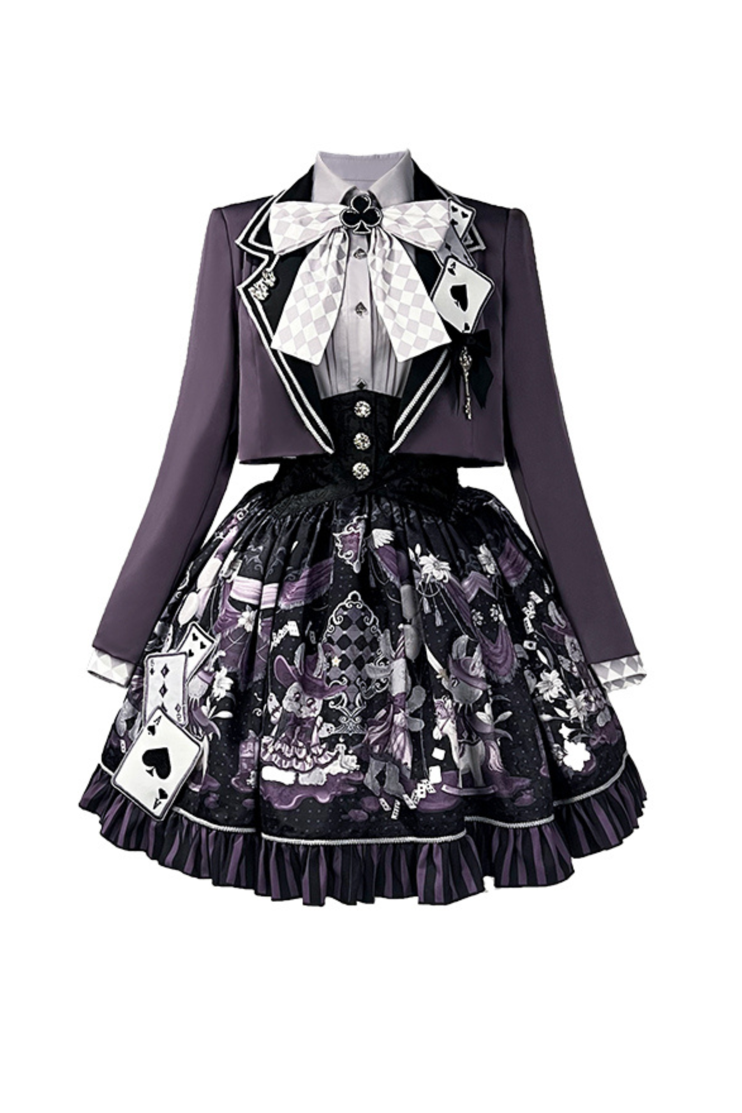 Night Alice Magic Theater Lolita Skirt + Shirt + Short Jacket