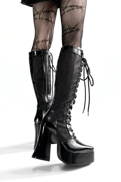 Demon Hunter Night Lace-up Boots