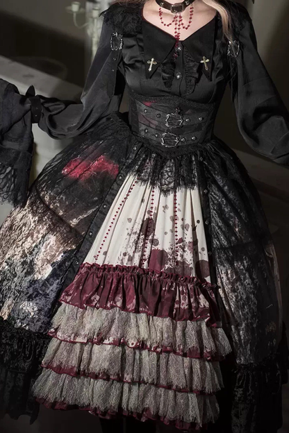 Gothic Lolita Dark Jumper Skirt + Shirt