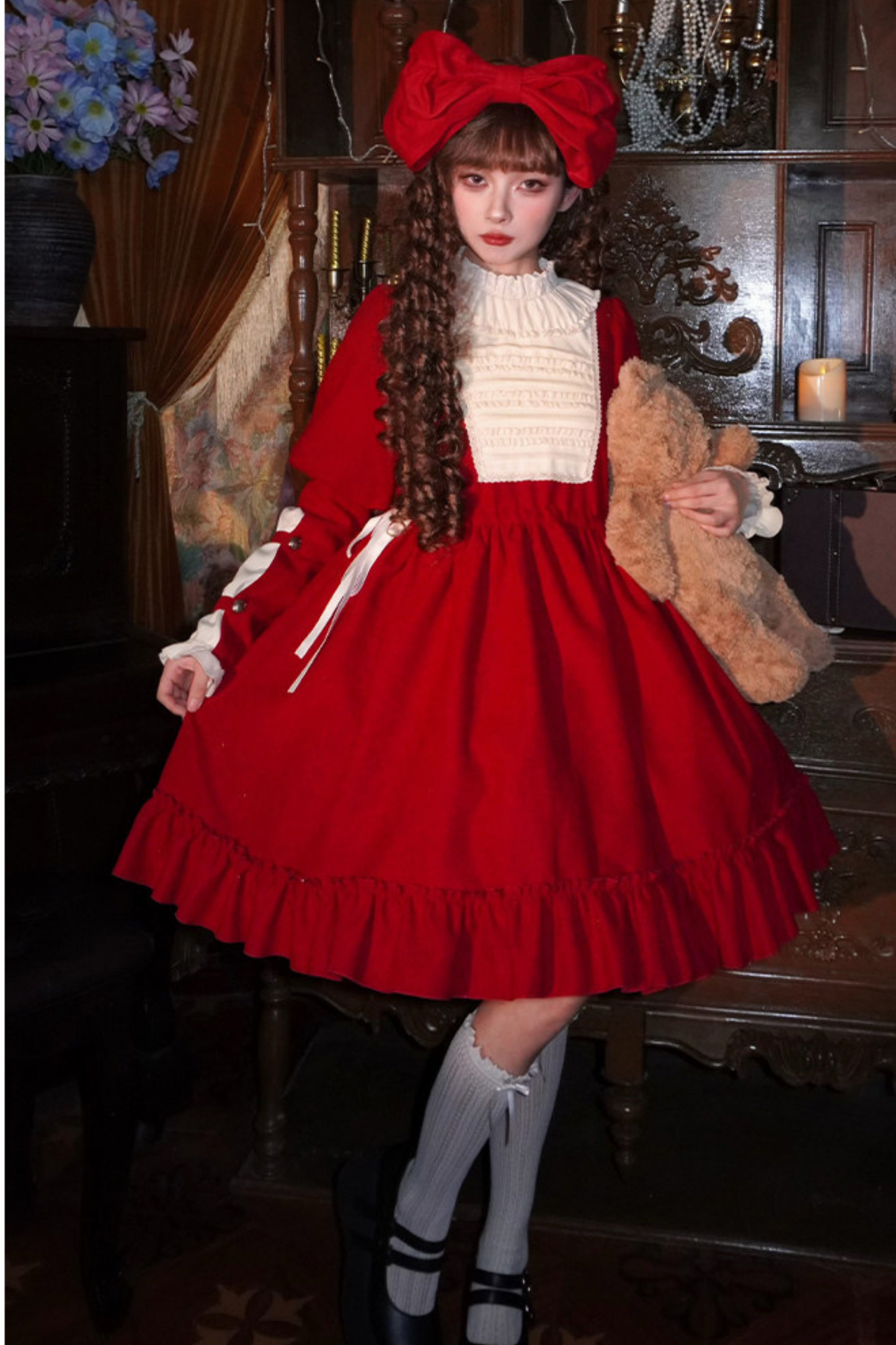 Lace Ruffle Lolita Dress + Bow