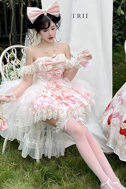 Ribbon Love Strawberry Princess Dress + Skirt