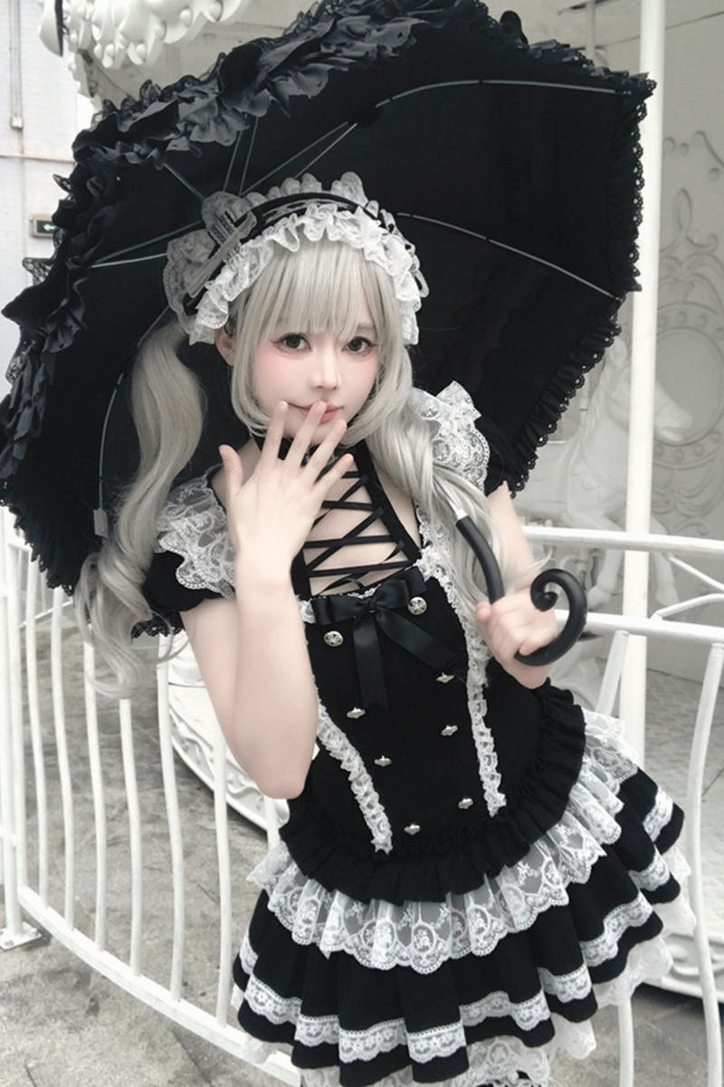 Gothic Doll Dress + Pants + Hairband
