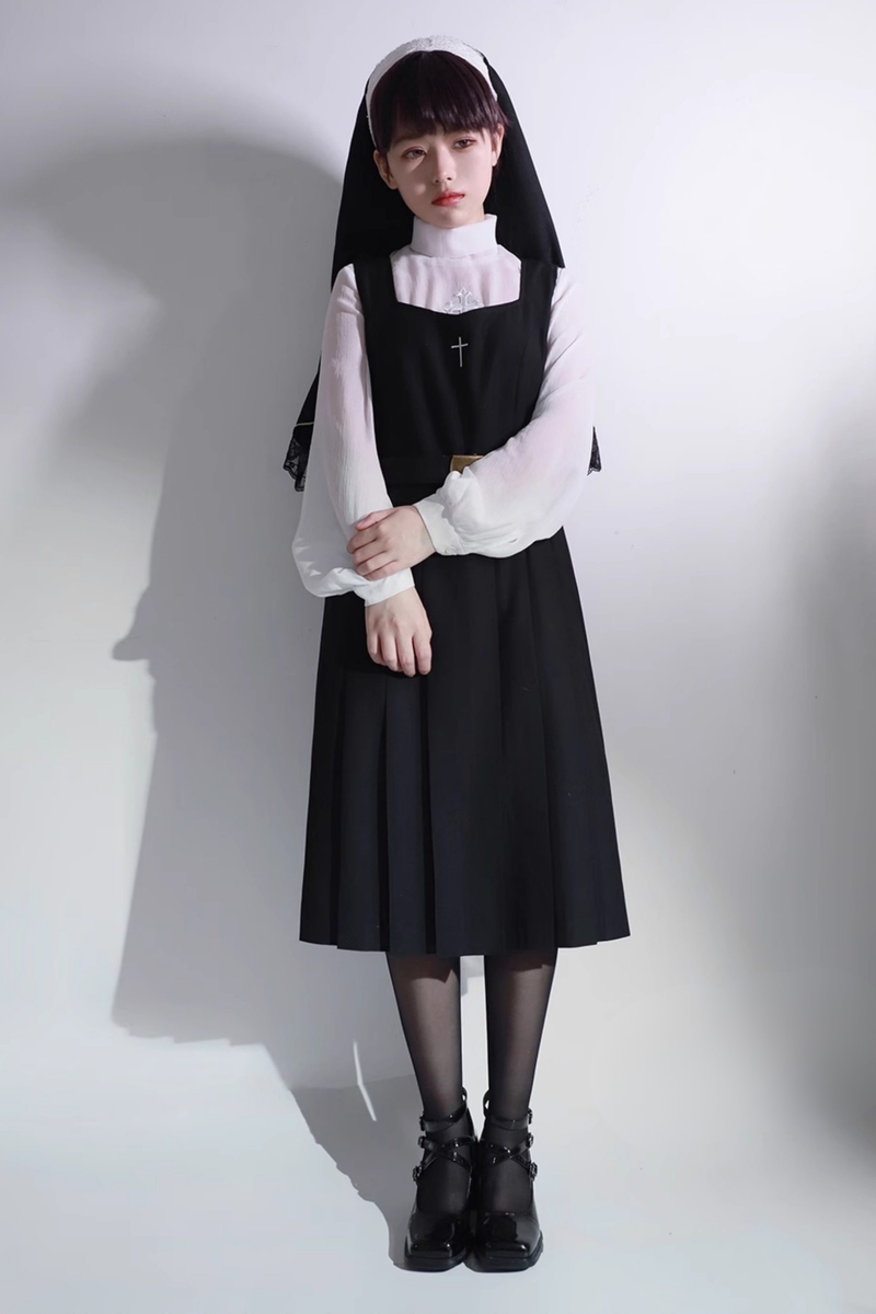 Gothic School Mantle + Top + Vest Dress