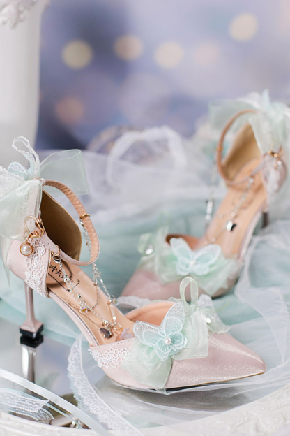 Sheer Light Chain Lolita Stiletto Pumps