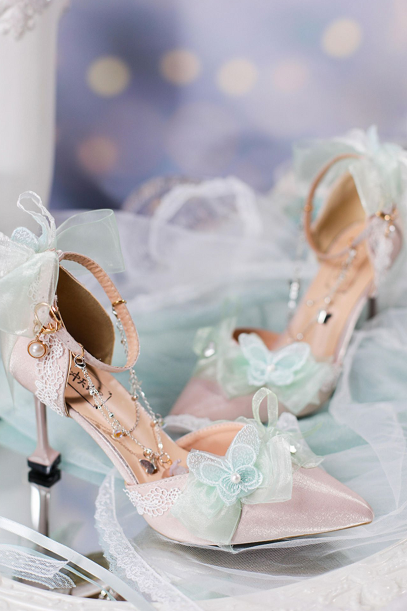 Sheer Light Chain Lolita Stiletto Pumps