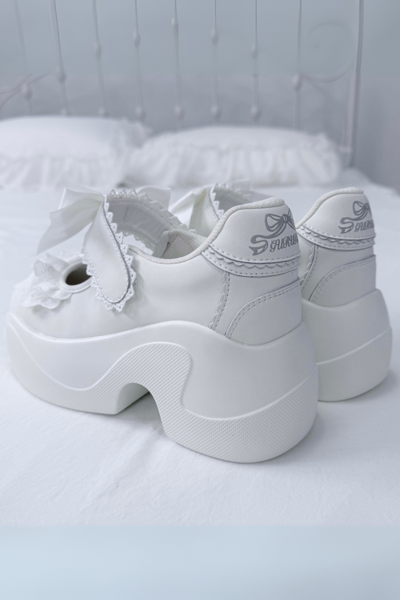 Sweet Girly Lace Ribbon Sneakers