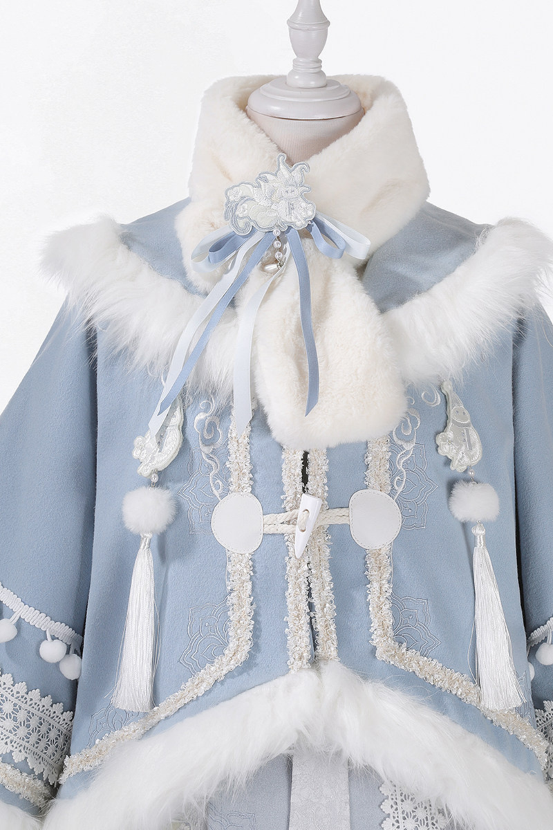 China Snow Lolita Jacket + Top + Skirt + Scarf