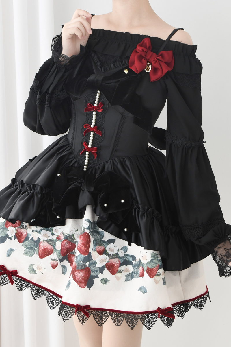 Off-shoulder Long Sleeve Romantic Blouse
