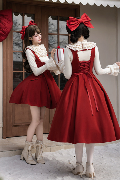 Velvet Rose Suspender Dress + Top + Bow