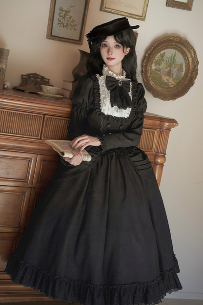 [pre-order] Classic Top + Curtain Skirt + Ribbon Collar + Hat