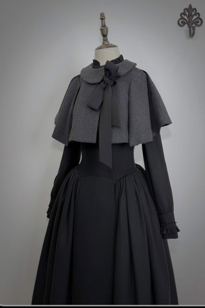 British Detective Lolita Coat + Cape + Skirt + Shirt + Bag + Brooch + Hat + Beret + Necklace