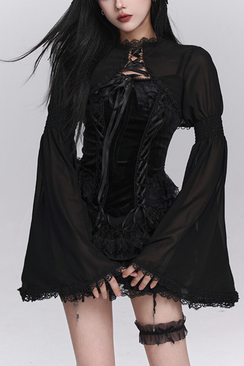 Ghost Girl Gothic Puffy Skirt + Camisole + Short Outer