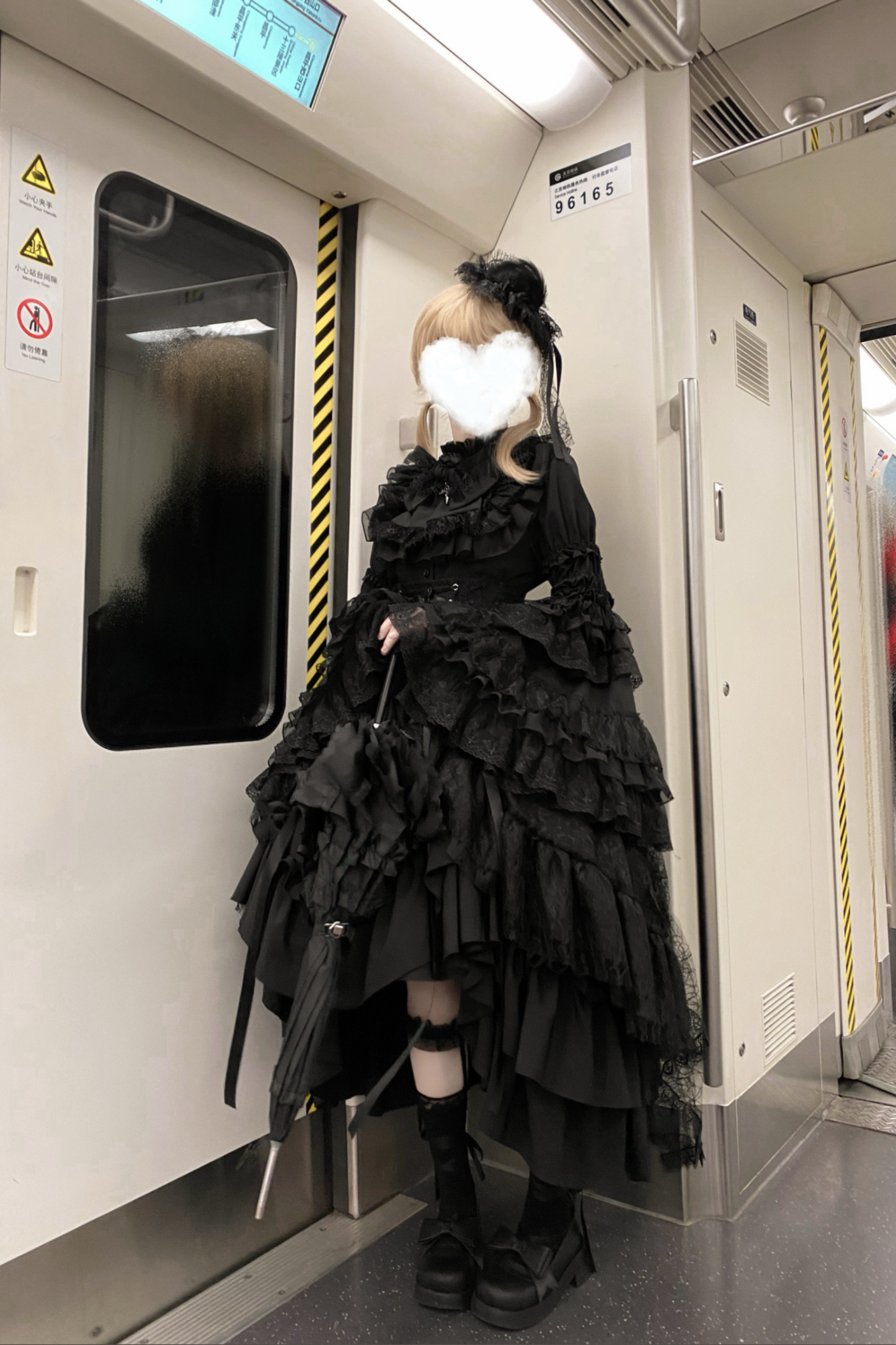 Gothic Super Jisleeve Lolita Shirt + Ruffle Skirt + Hat