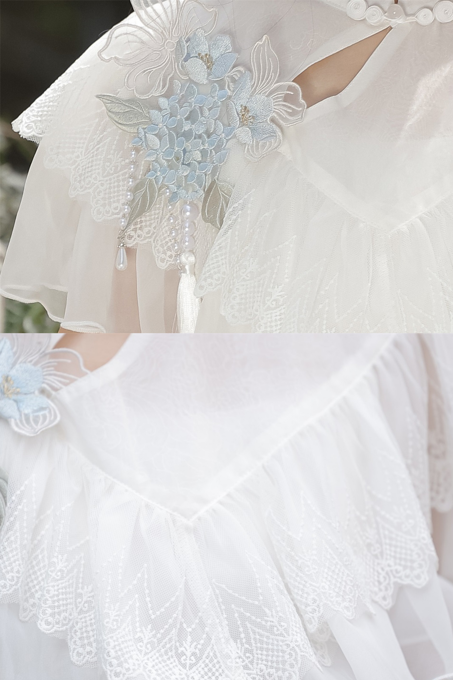 Hydrangea Letter Lolita Suspender Dress + Shawl