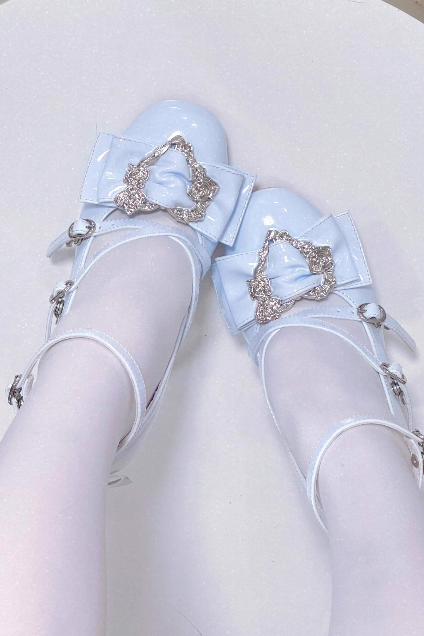 Love Buckle Crystal Heel Shoes