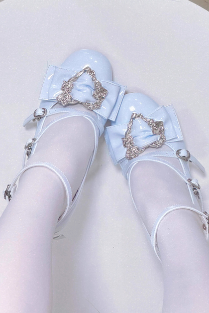 Love Buckle Crystal Heel Shoes