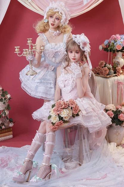 Light Sweet Lolita Jumper Skirt + Hat + Hairband