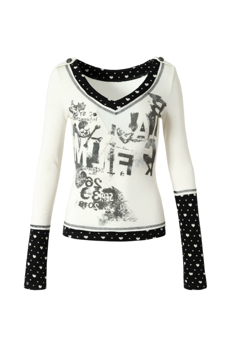 Retro Dark Patchwork Top