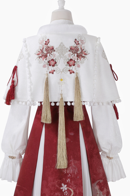 Retro Chinese-style Shawl + Tops + Skirt