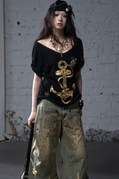 Y2k Tight Print Top