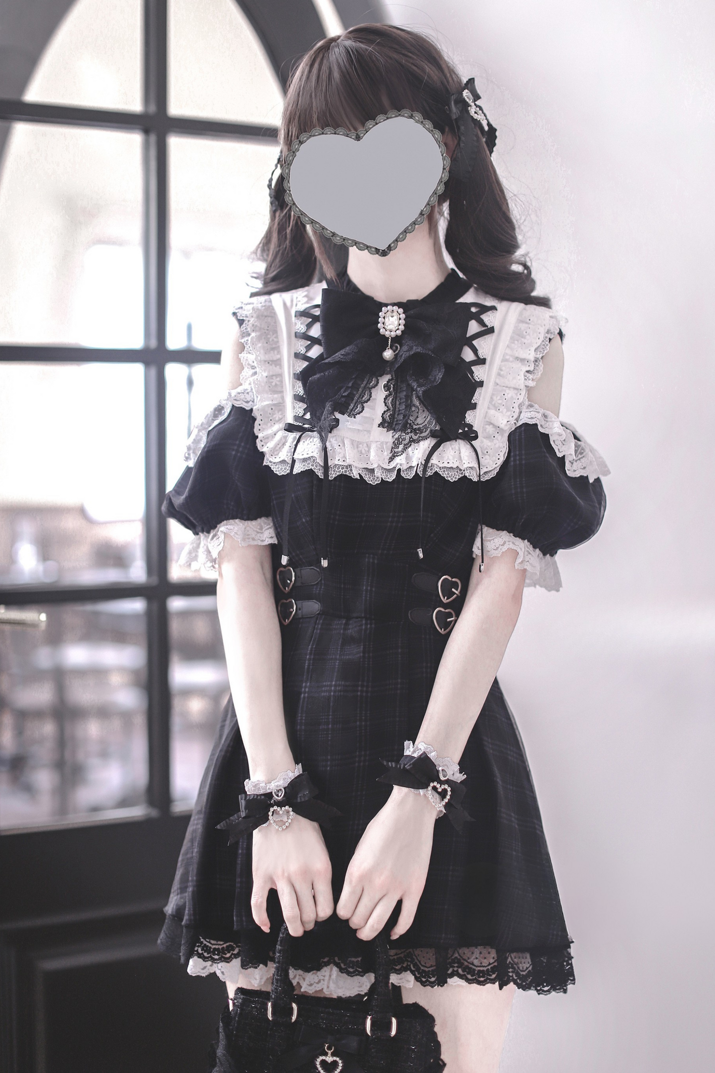 [pre-order] Angel Heart Checkered Dark Kawaii Dress