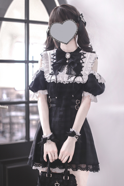 [pre-order] Angel Heart Checkered Dark Kawaii Dress