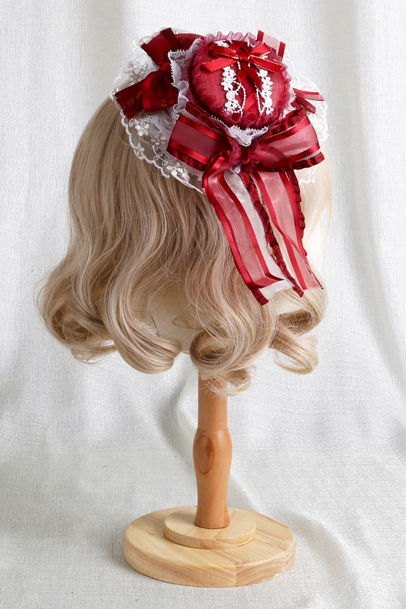 Rose Lace Lolita Bonnet + Hat + Hairband + Clip Hat + Crown