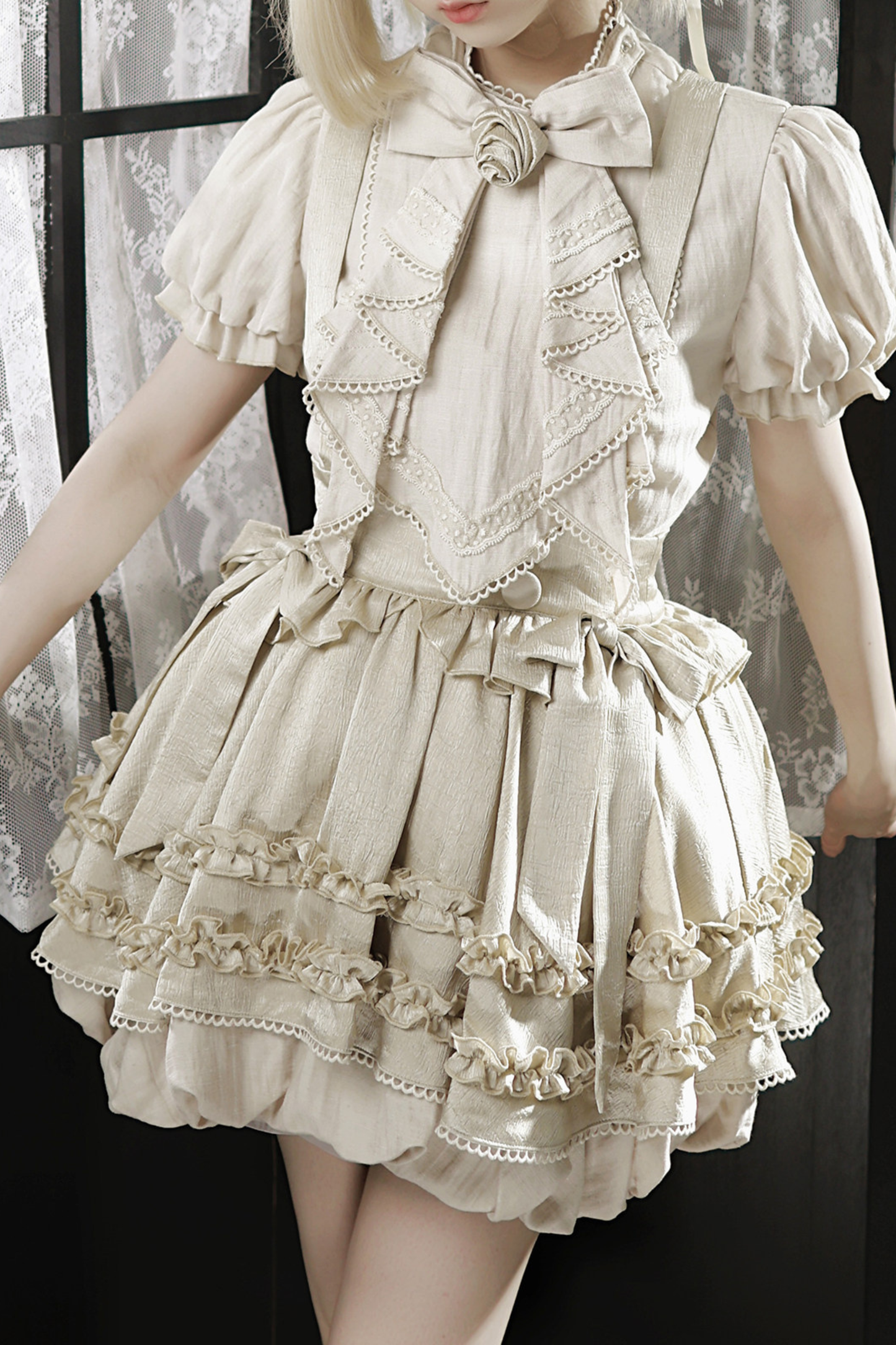 Antique Lolita Top + Suspender Skirt