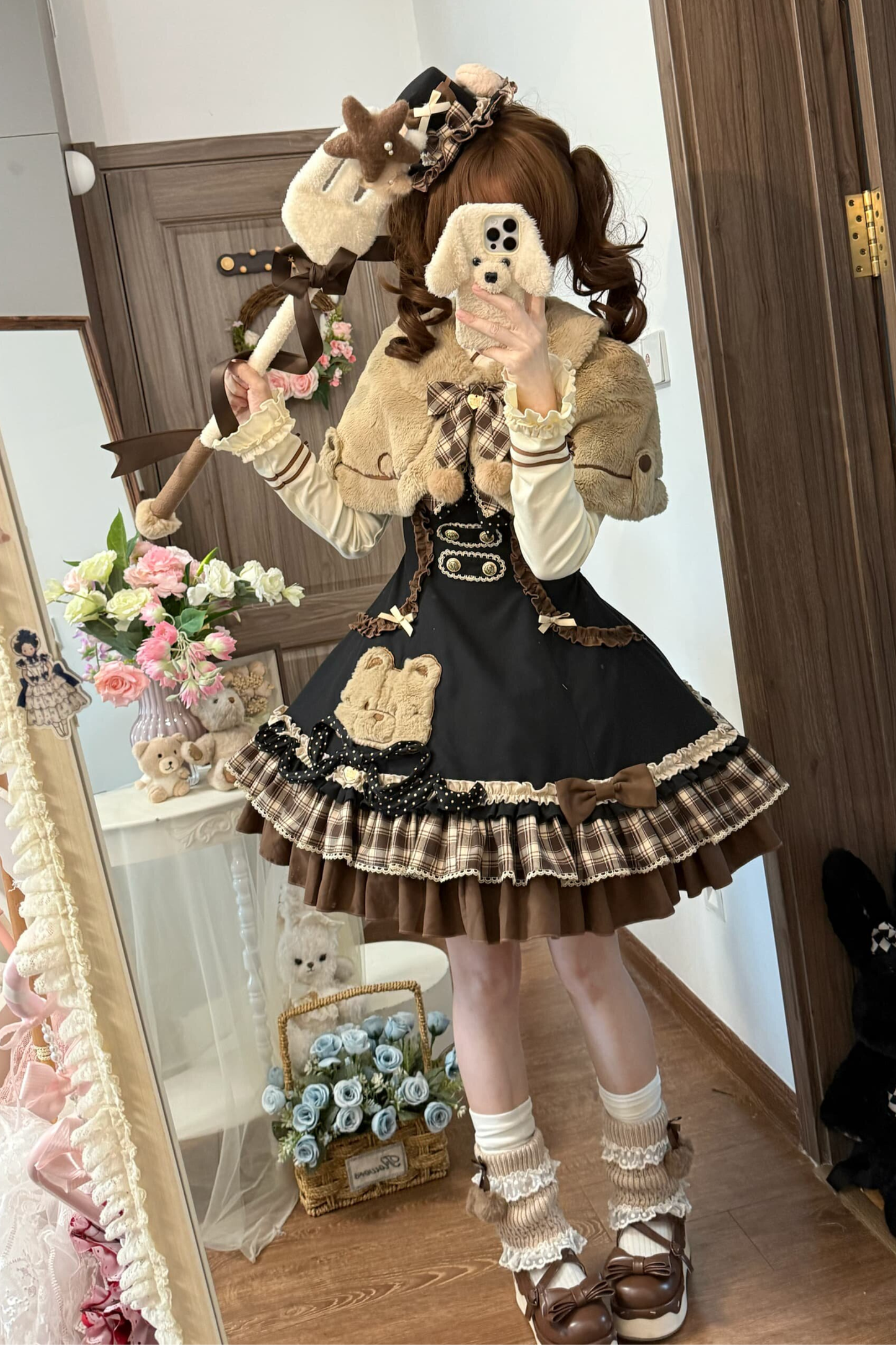 Bear Lolita Jumper Skirt + Top + Cape + Hat