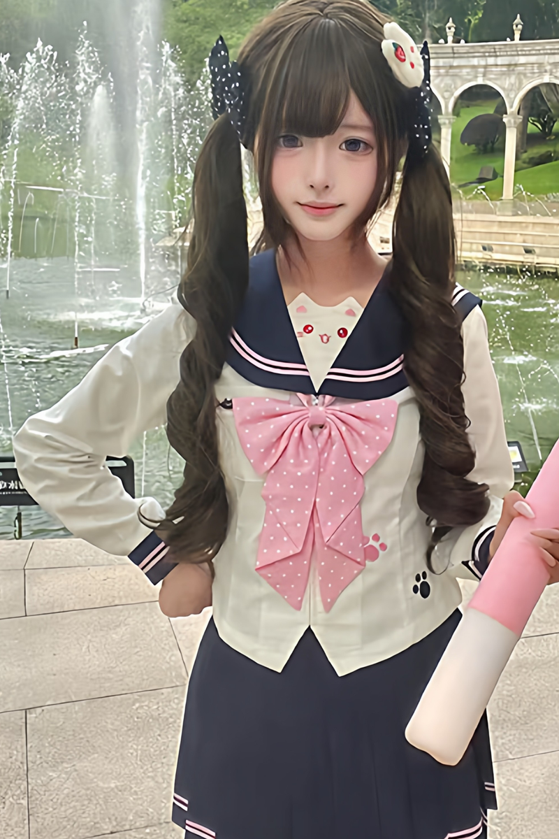 Island Cat Sailor Top + Skirt + Ribbon