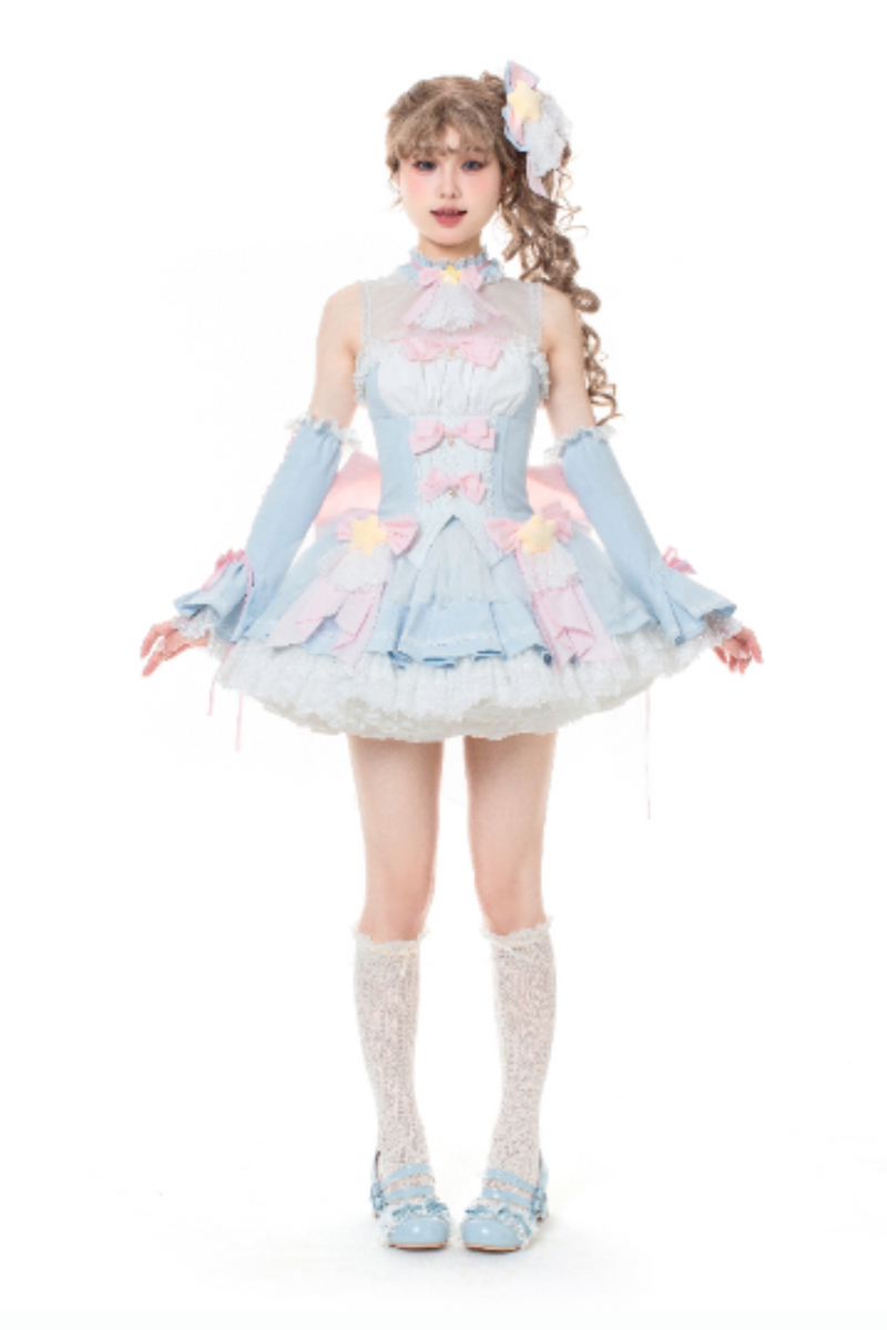Magic Fairy Sparkling Water Lolita Top + Skirt + Hair Clip + Tail + Magic Stitching