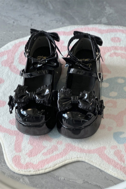 Biscuit Lolita Ruffle Ribbon Shoes