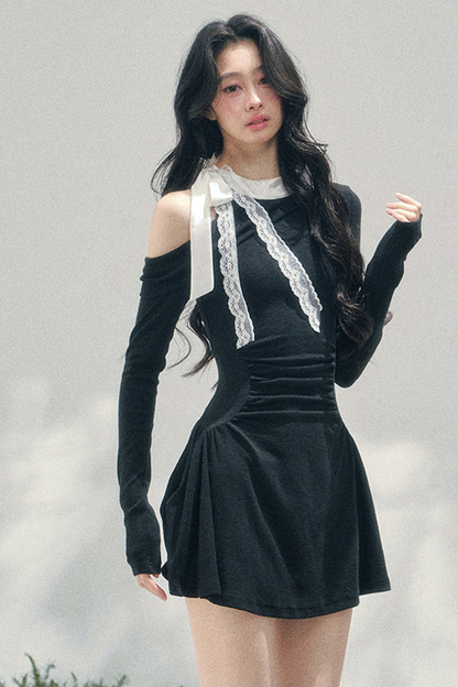 French Lace Off Shoulder Dress