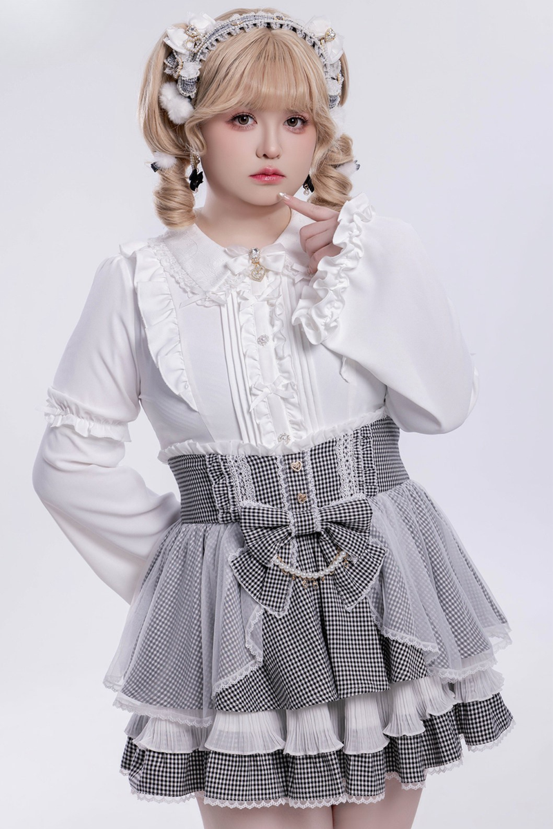 Sweet Ruffled Puff Long Sleeve Blouse