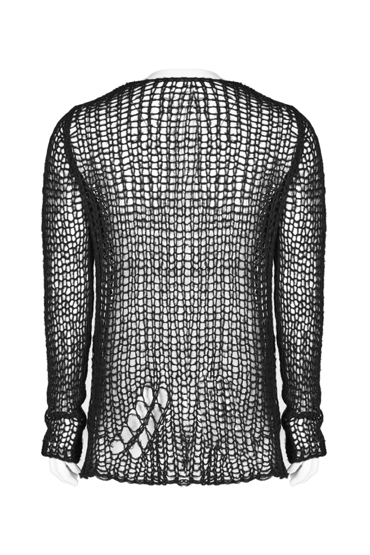 Black Ripped Pullover Steam Punk Sweater