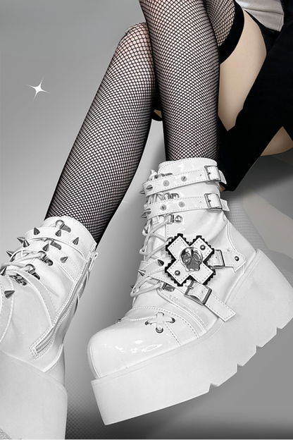 Punk Cat Small Skull Boots