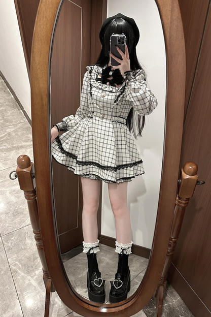 Plaid Dark Jirai Dress + Shorts