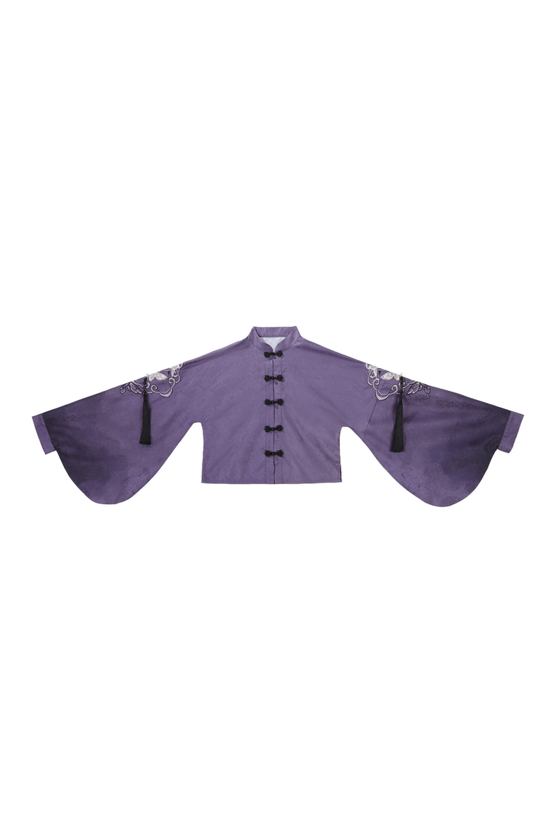 Dark Chinese-style Top + Vest + Shorts + Necklace