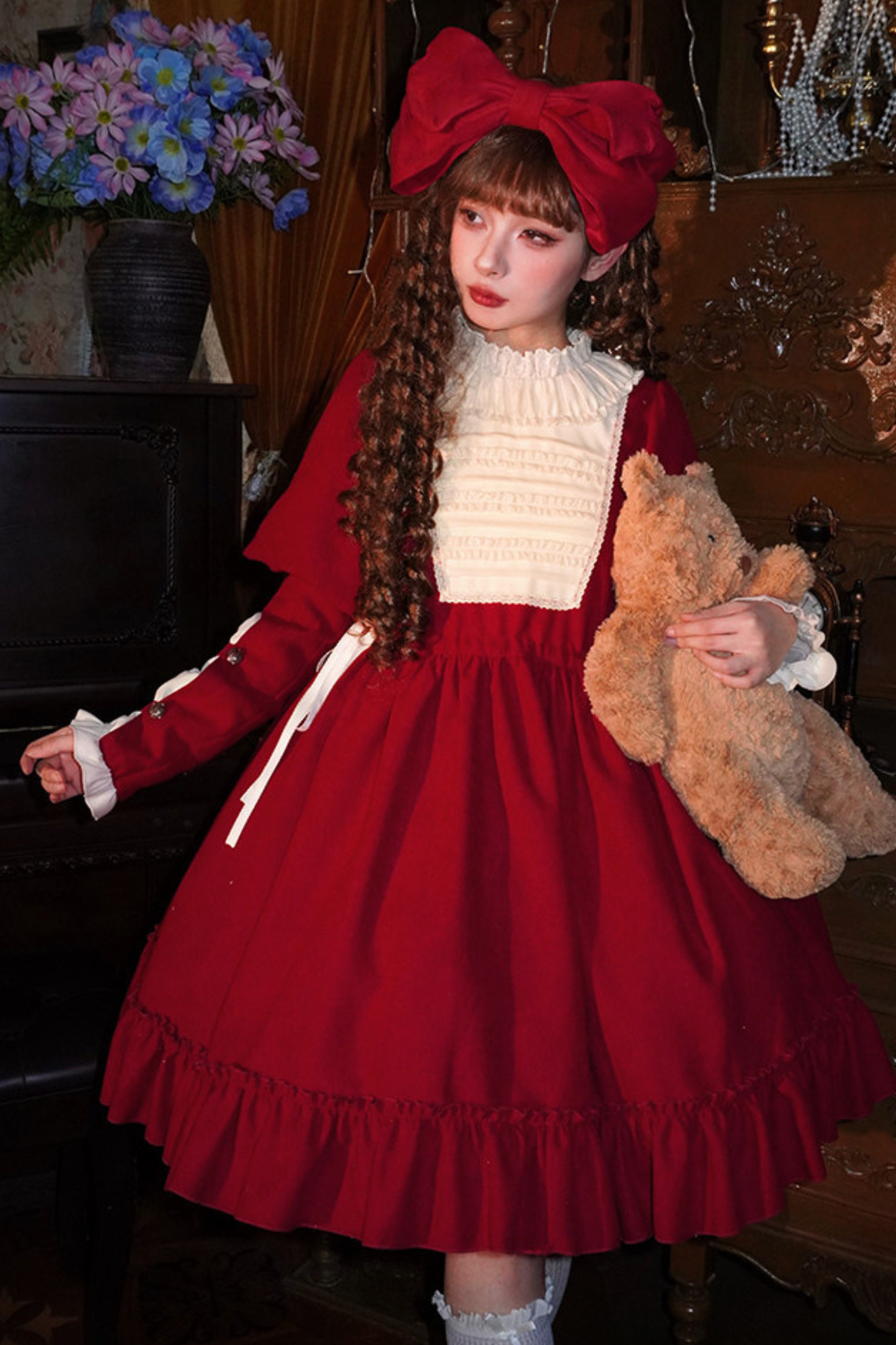 Lace Ruffle Lolita Dress + Bow