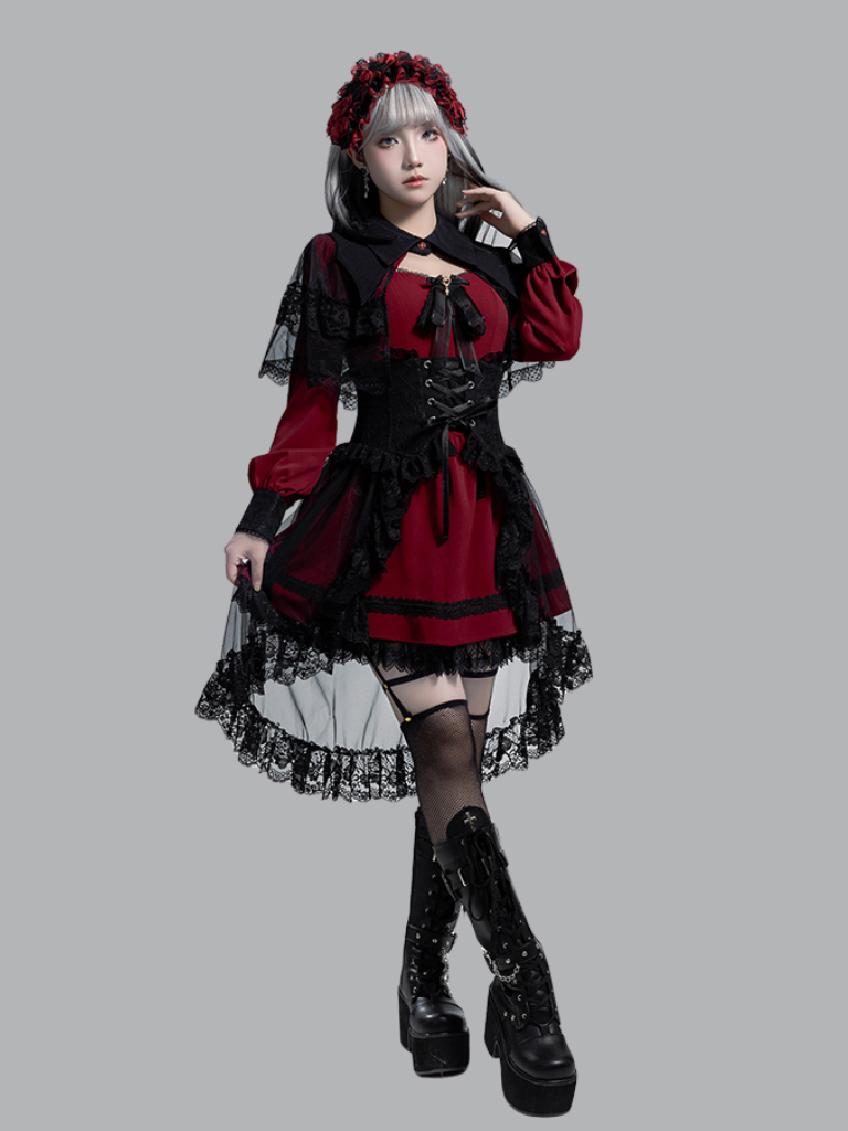 Vampire Princess Sp Dress + Corset Tulle Lace Skirt