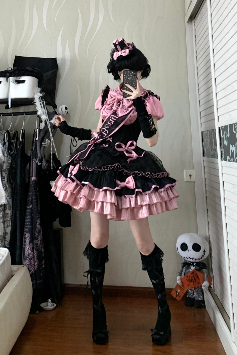 [pre-order Deadline: March 10] Candy Heartbeat Lolita Shirt + Jumper Skirt + Hat + Ribbon