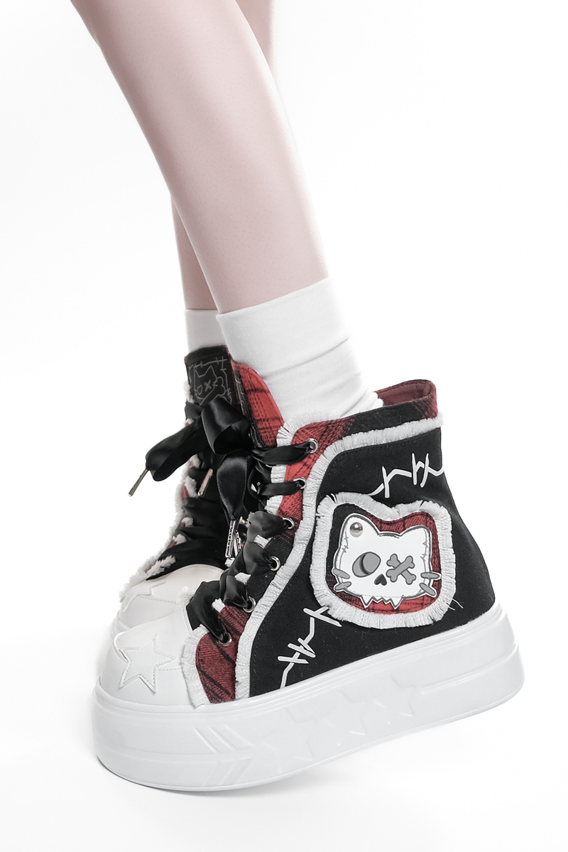 Dark Cat Canvas Sneakers