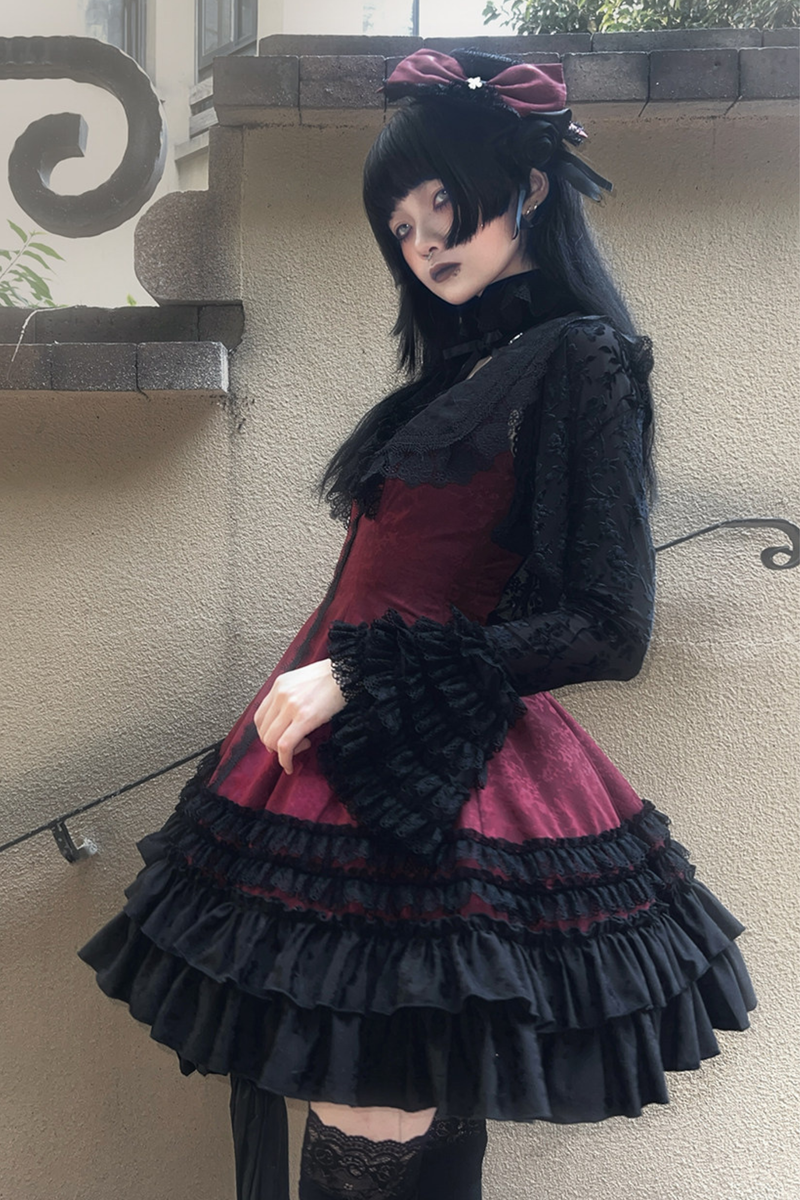 Slim-fit Gothic Lolita Jumper Skirt + Jacket