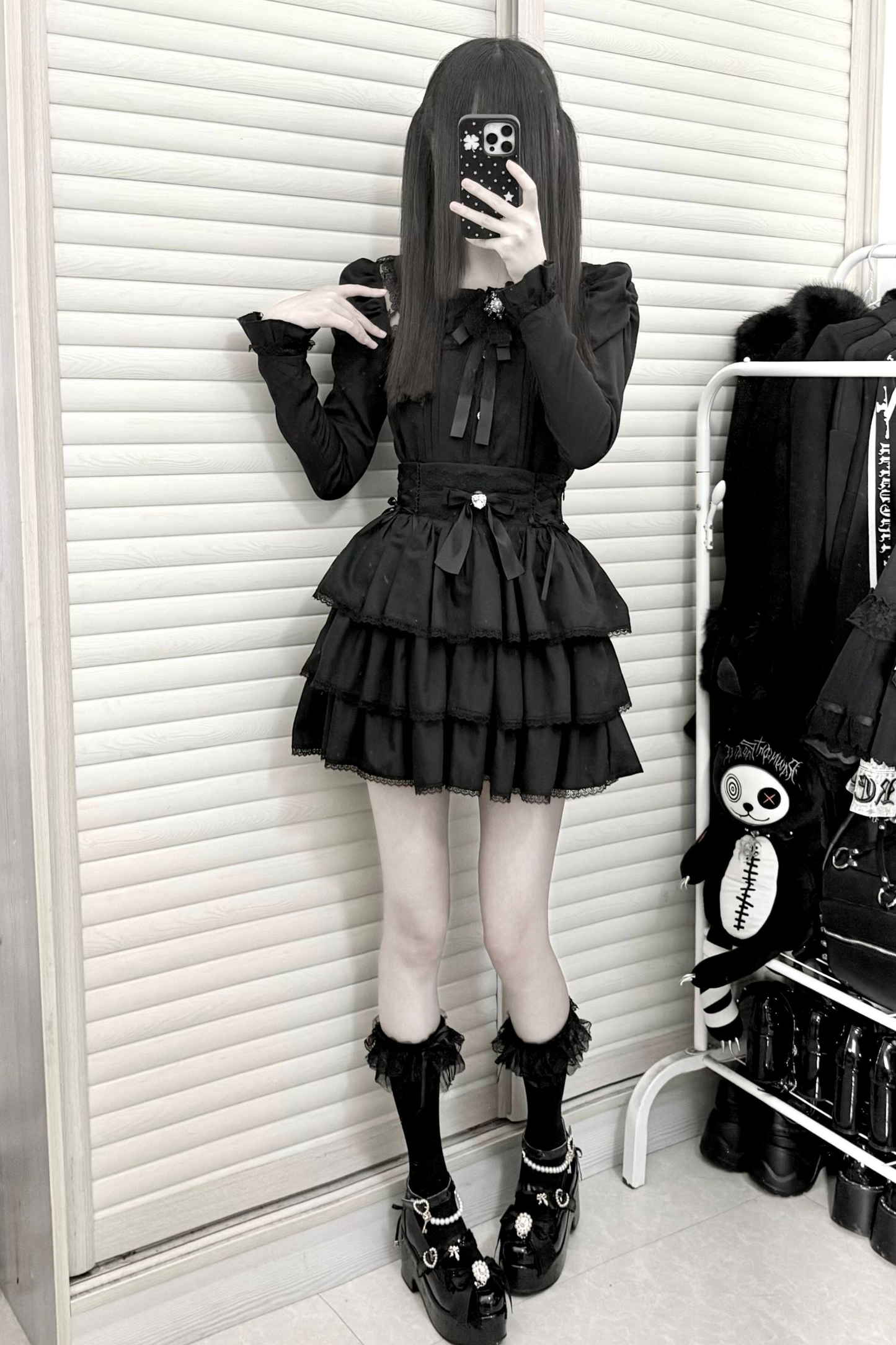 Dark Lace Top + Skirt