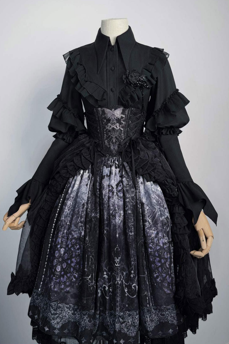 Gothic Lolita Jumper Skirt + Jacket + Skirt + Shirt + Corset + Accessories